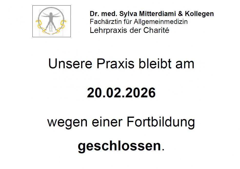 Unsere Praxis bleibt am 20.02.2026 wegen einer Fortbildung geschlossen.